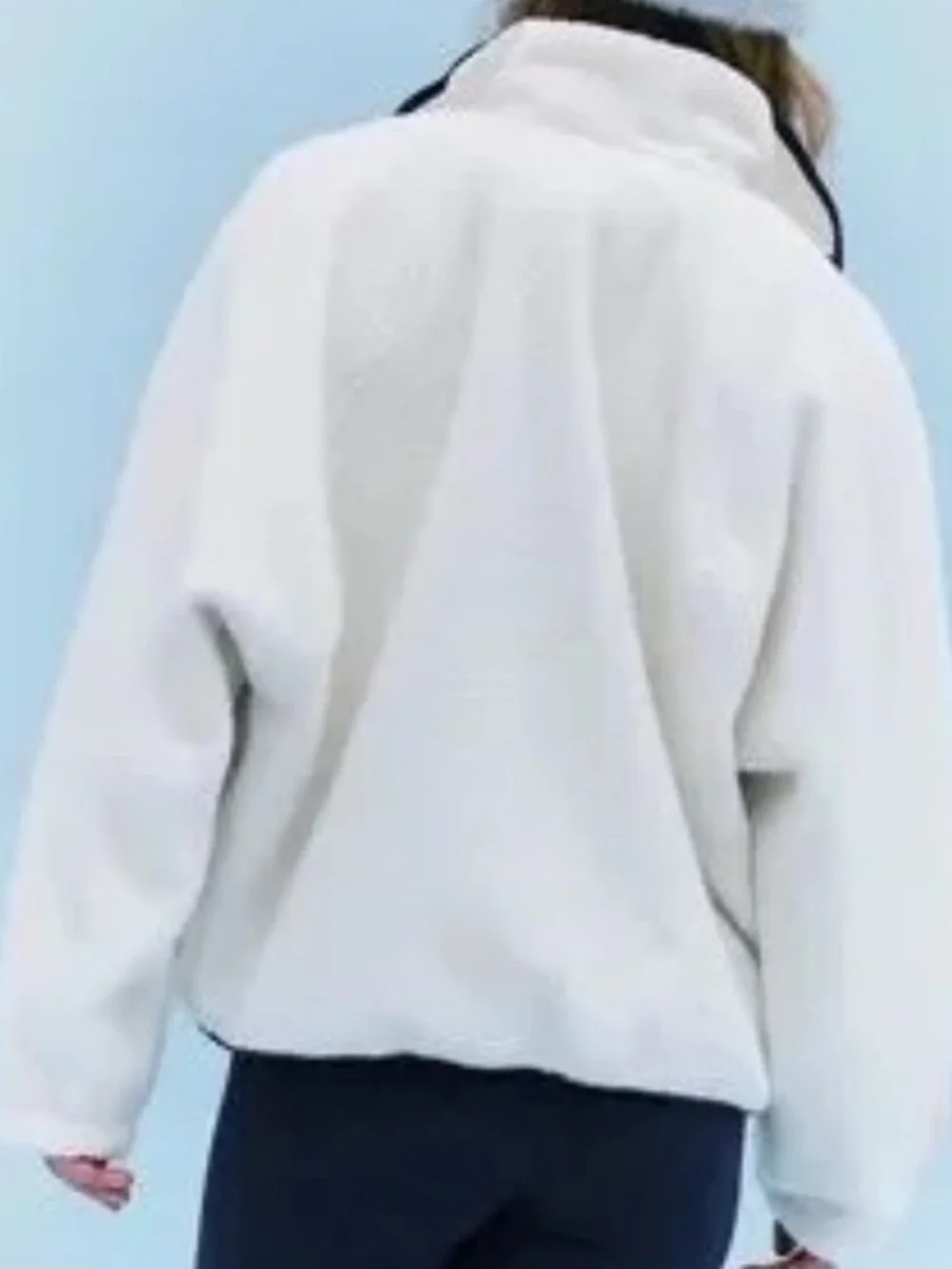 FP Movement by Free People Cream Sherpa Zip Jacket with Embroidered Accents - Picture 6 of 16